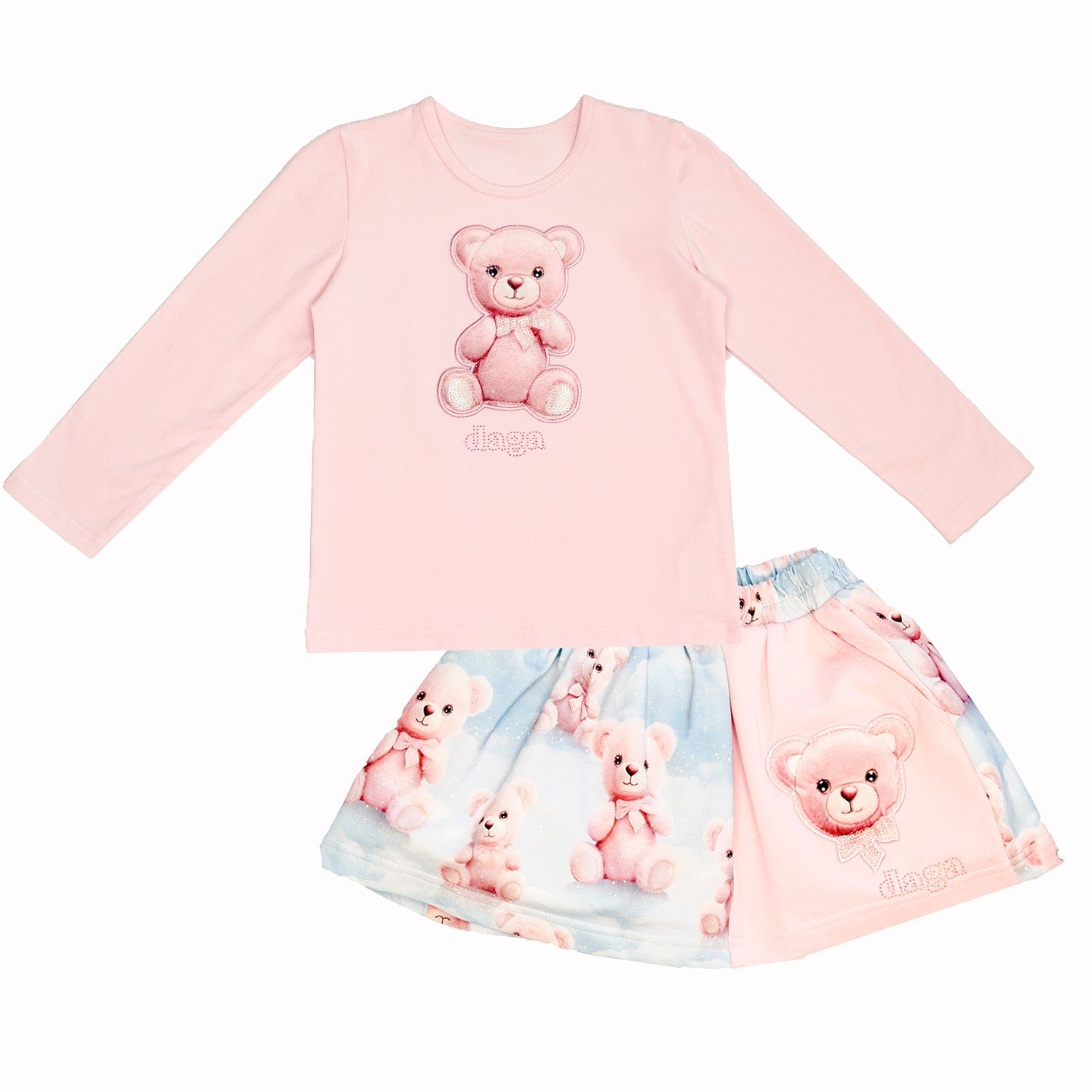 Daga - Teddy Bear Dream Two Piece Skirt - Pink'