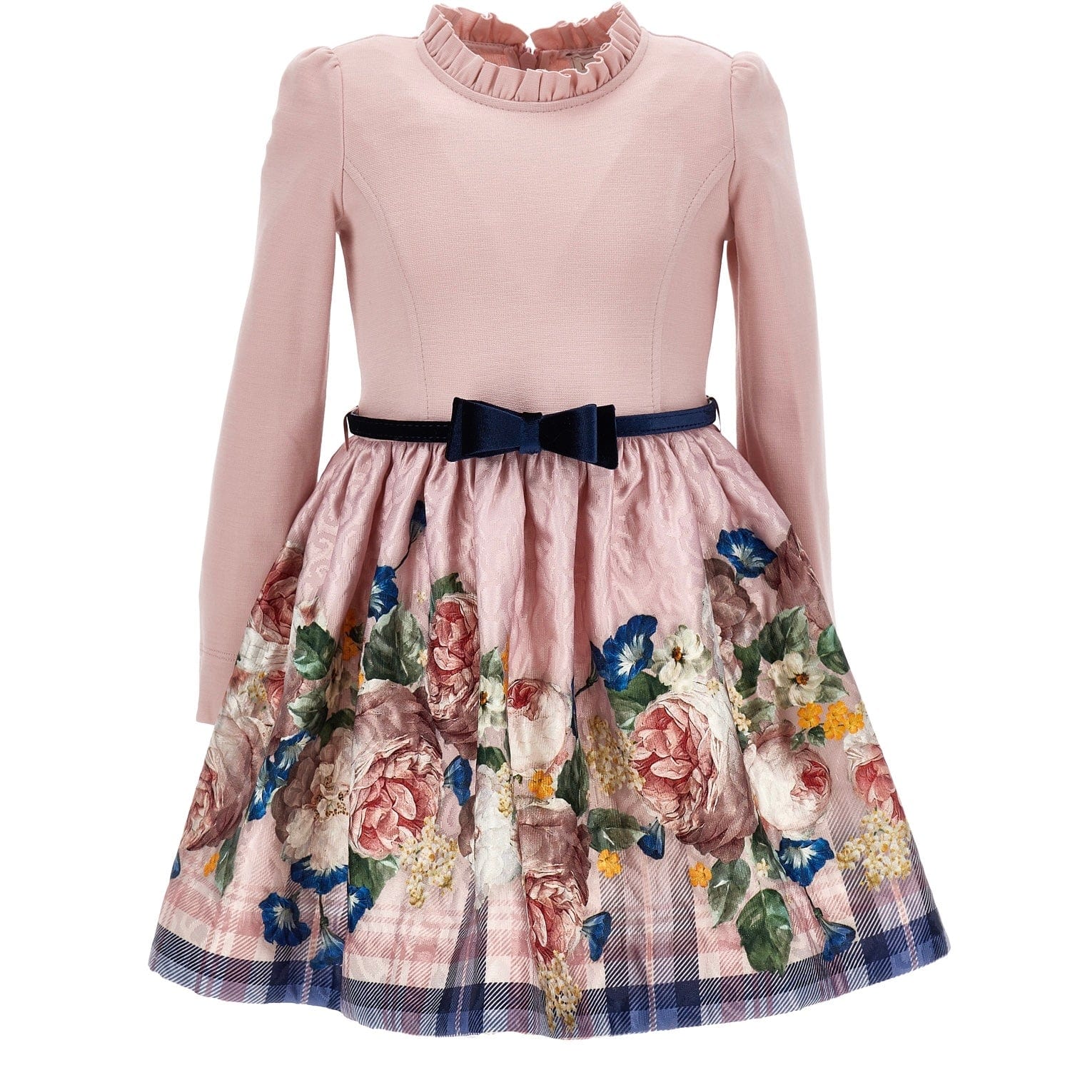 MONNALISA - Roses Belted Dress - Pink