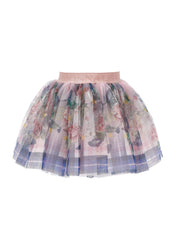 MONNALISA - Roses Jersey Top & Tulle Skirt Set - Pink