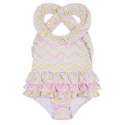 A DEE - Ariel Chic Chevron Print Swimsuit - White