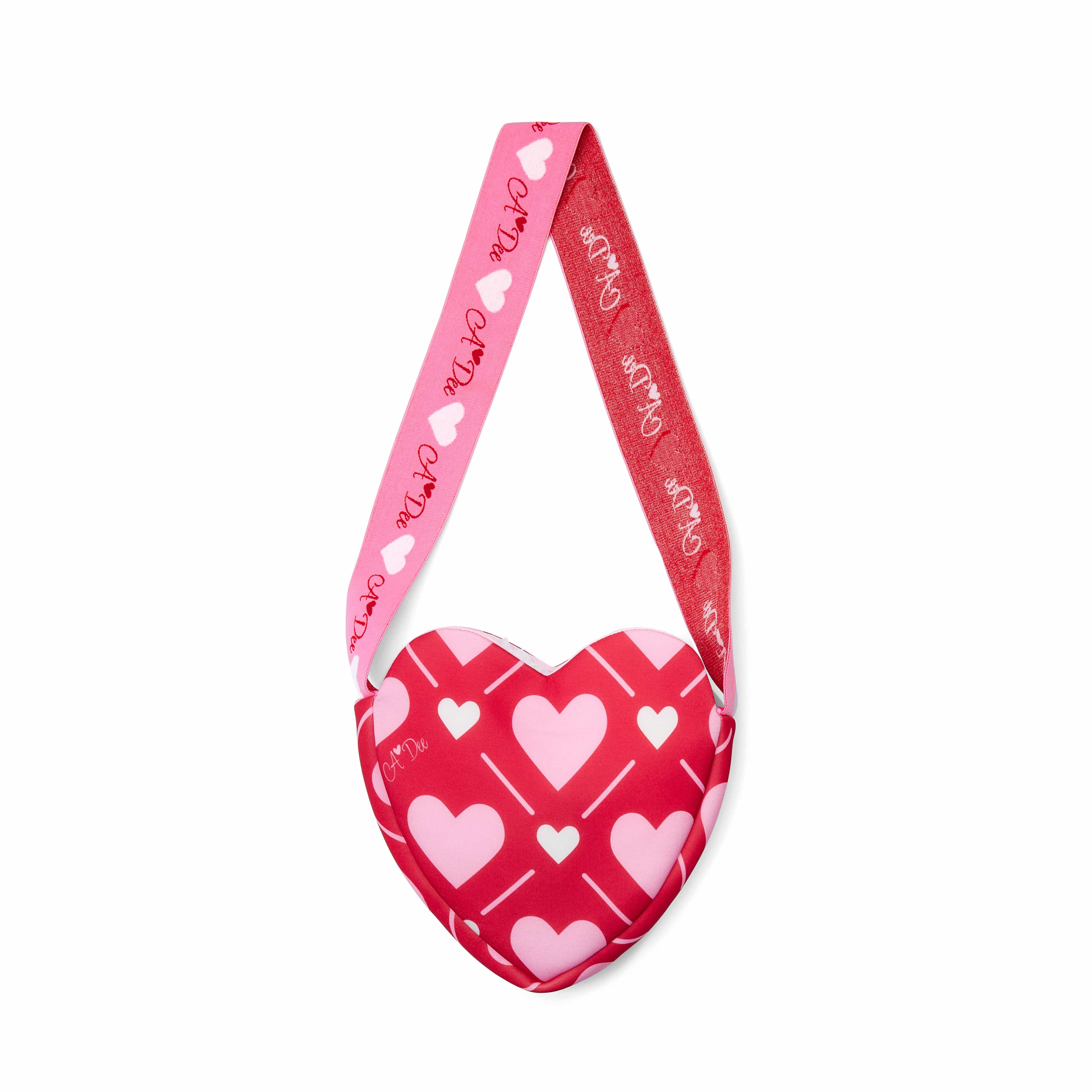 A DEE - Love Story Louise Heart Print Heart Bag - Vibrant Red