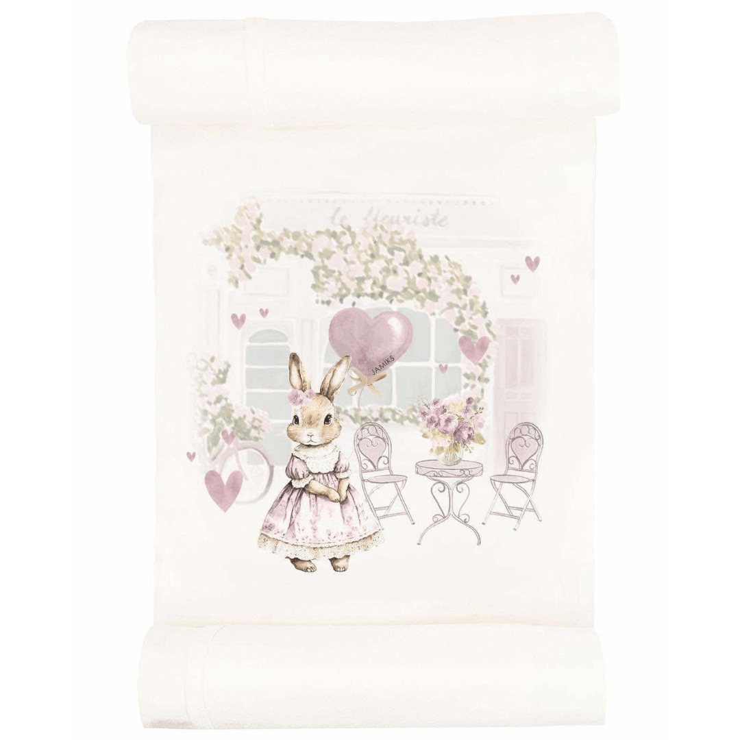JAMIKS - Naja Rabbit Swaddle Blanket- Pink