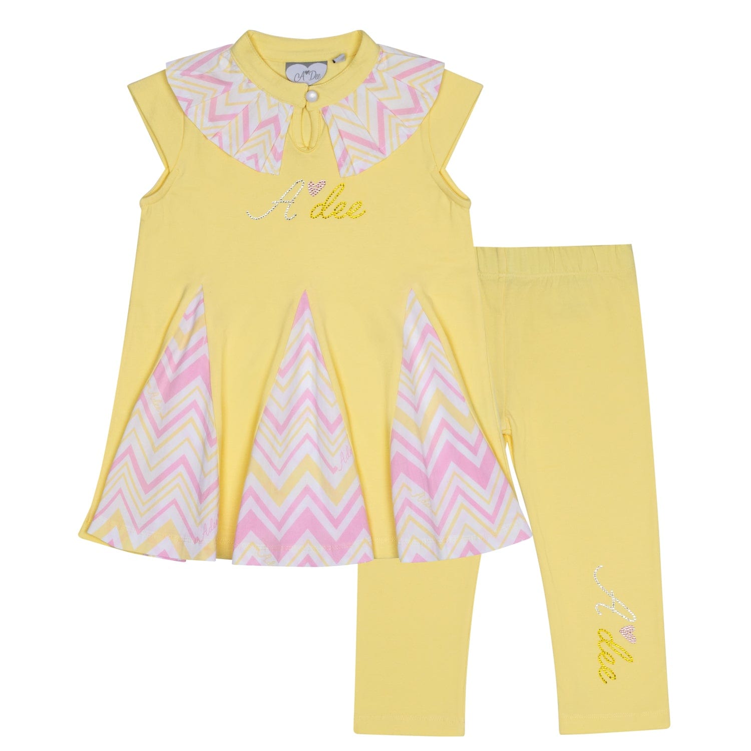 A DEE - Lottie Chic Chevron Legging Set - Lemon