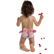 MEIA PATA - Cherry Print Bikini Bottoms - Blue