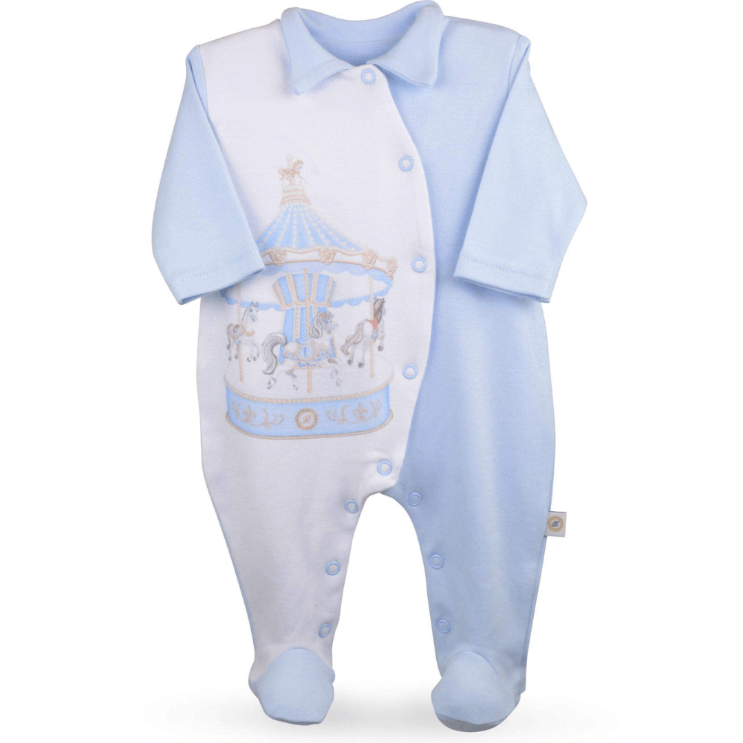 FIRST BABY - Carousel Babygrow - Blue