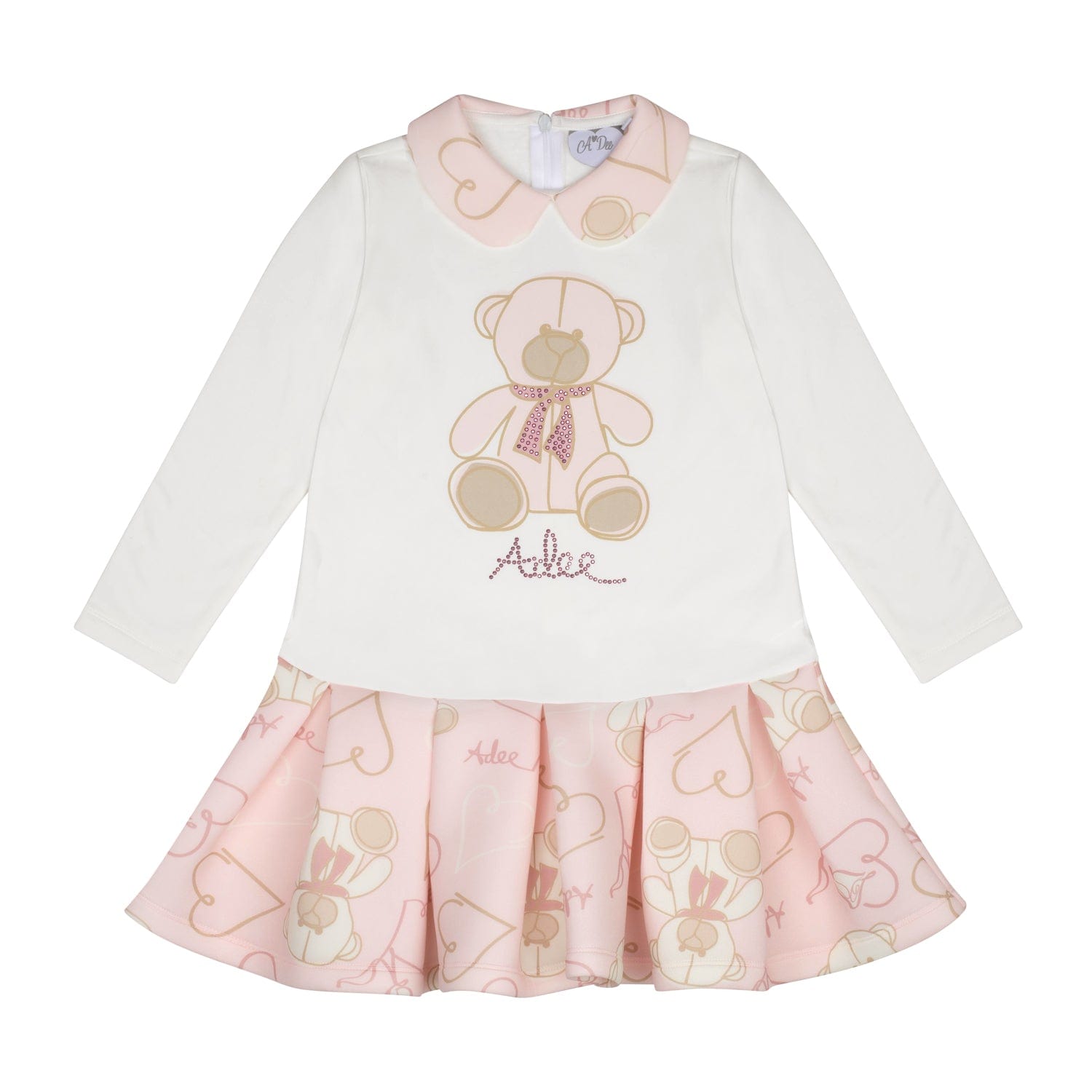 A DEE - Abstract Teddy Scarlett Teddy Box Pleat Dress - Snow White