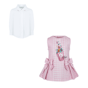 LAPIN HOUSE - Pop Corn Pinafore Set - Pink