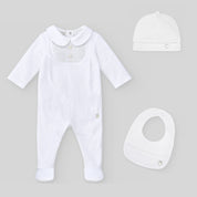 PAZ RODRIGUEZ - Peter Pan Collar Detail Baby Layette Set - White