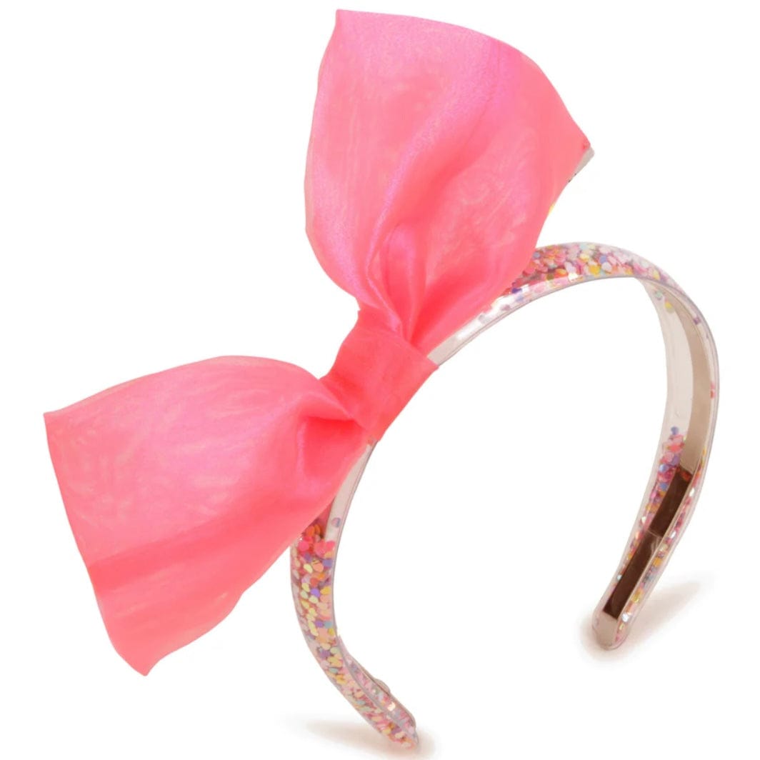 BILLIEBLUSH -  Clear Sequin Large Bow Hairband - Multi
