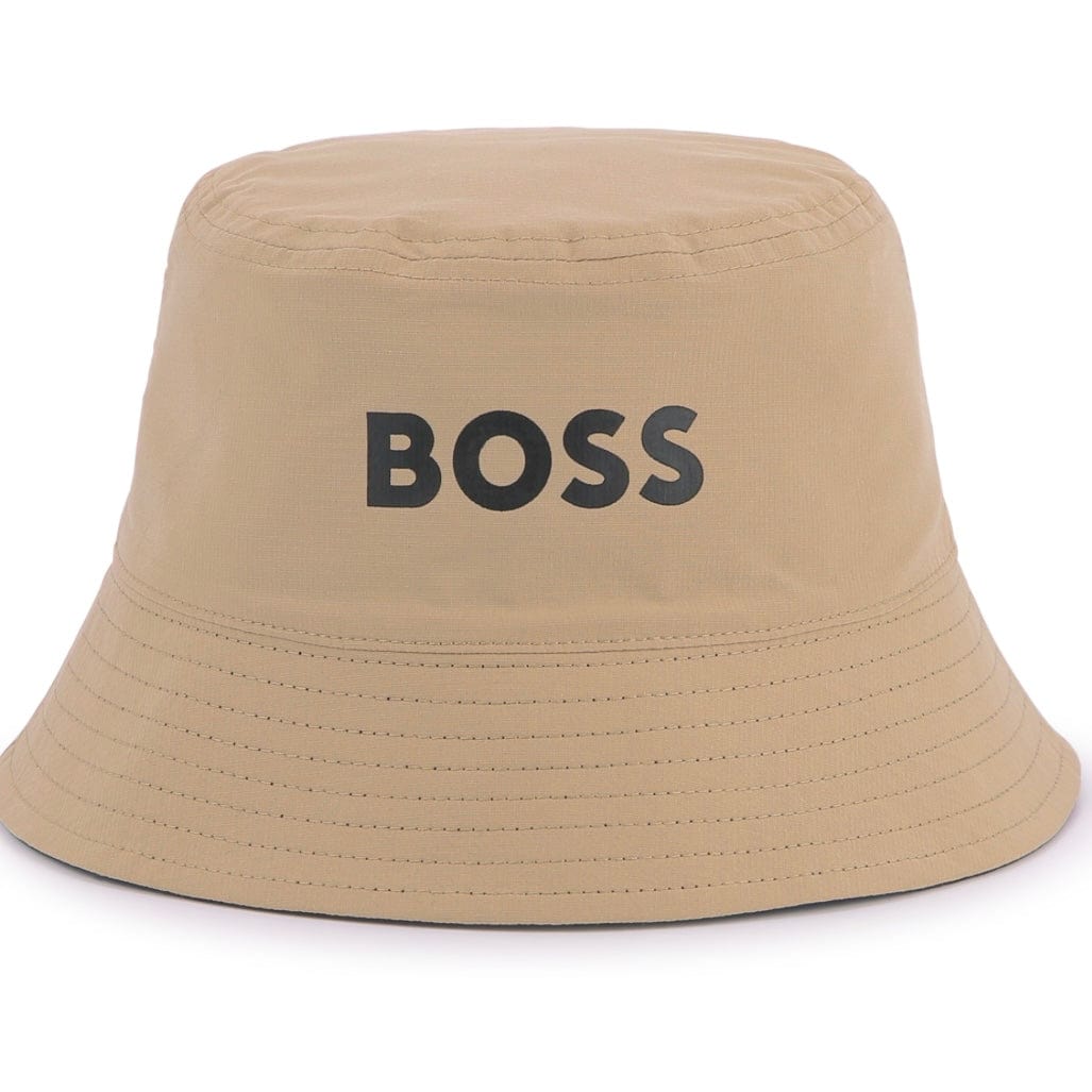 HUGO BOSS - Reversible Bucket Hat -  Stone