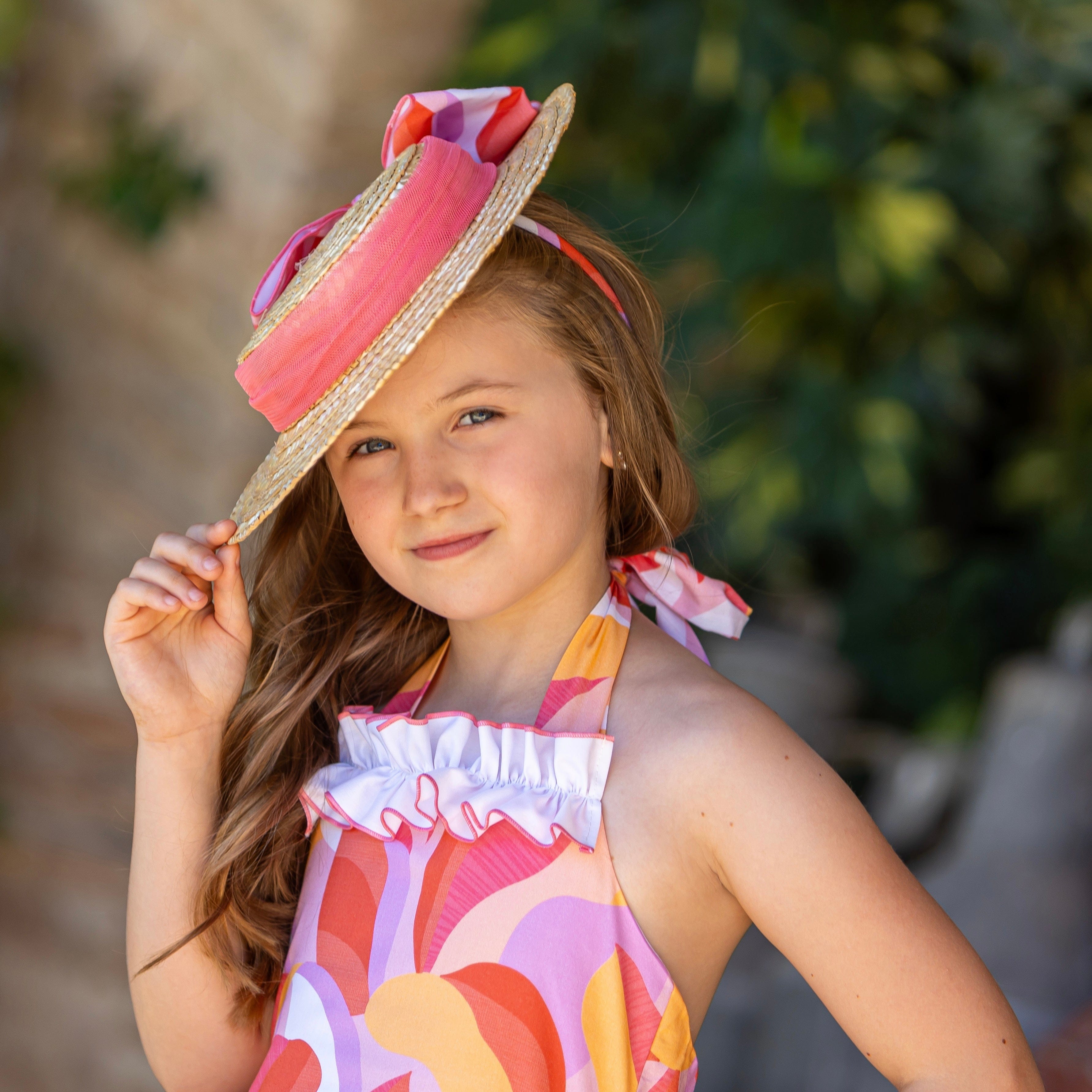 BABINE - Pucci Tulle Hat - Coral