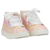A DEE - Jazzy Chic Chevron Printed Canvas High Top - Pink