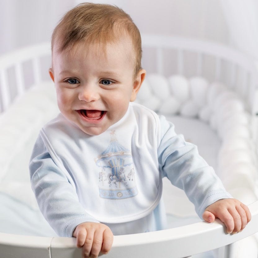 FIRST BABY - Carousel Bib  - Blue