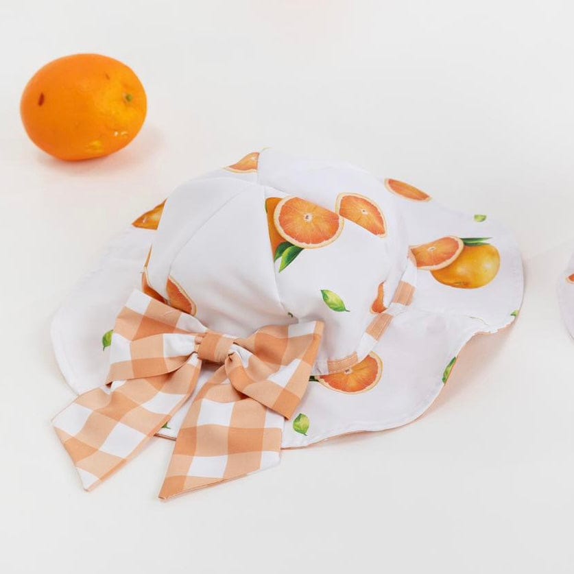 MEIA PATA - Orange Print Sun Hat - Orange