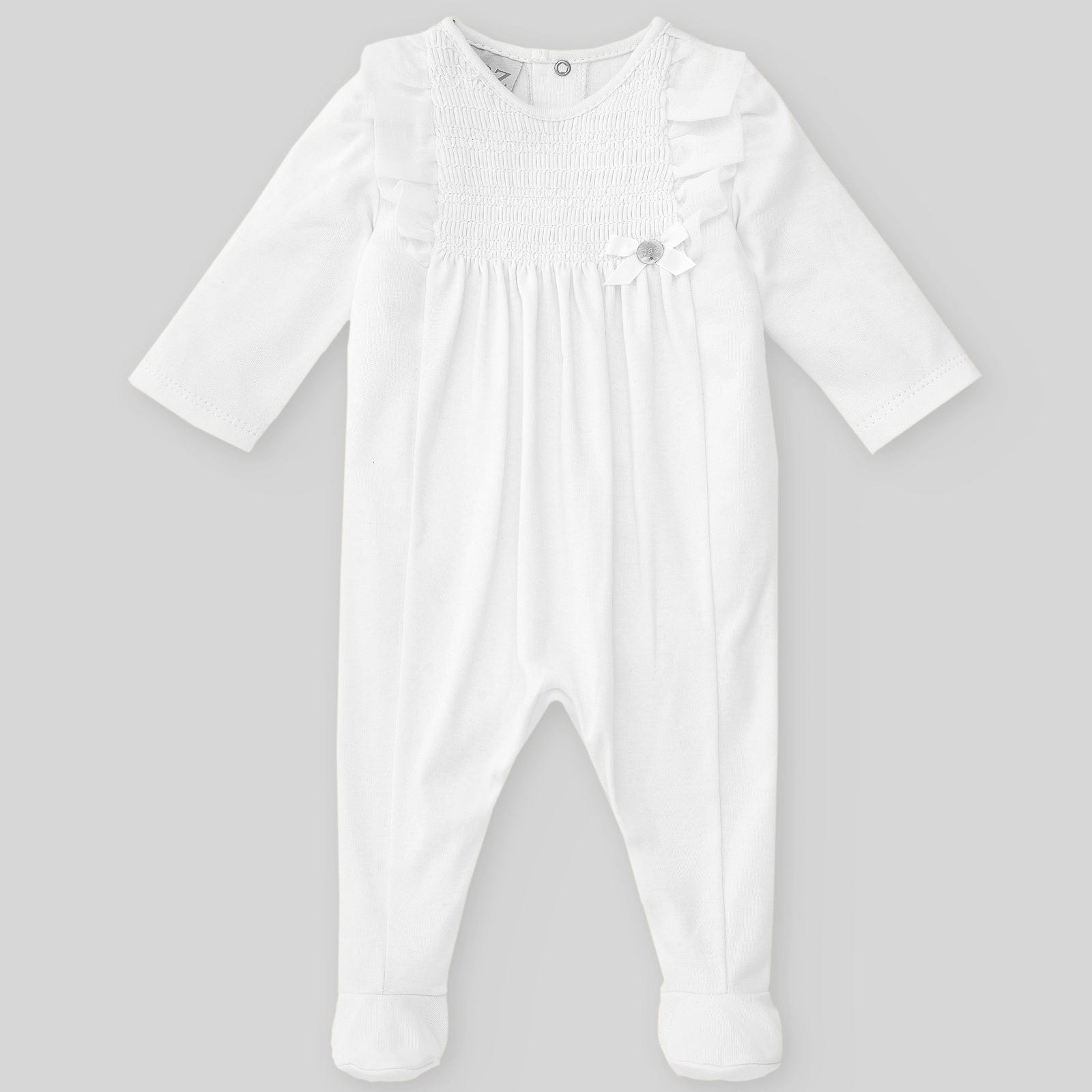PAZ RODRIGUEZ - Frill Detail Baby Layette Three Piece Set - White