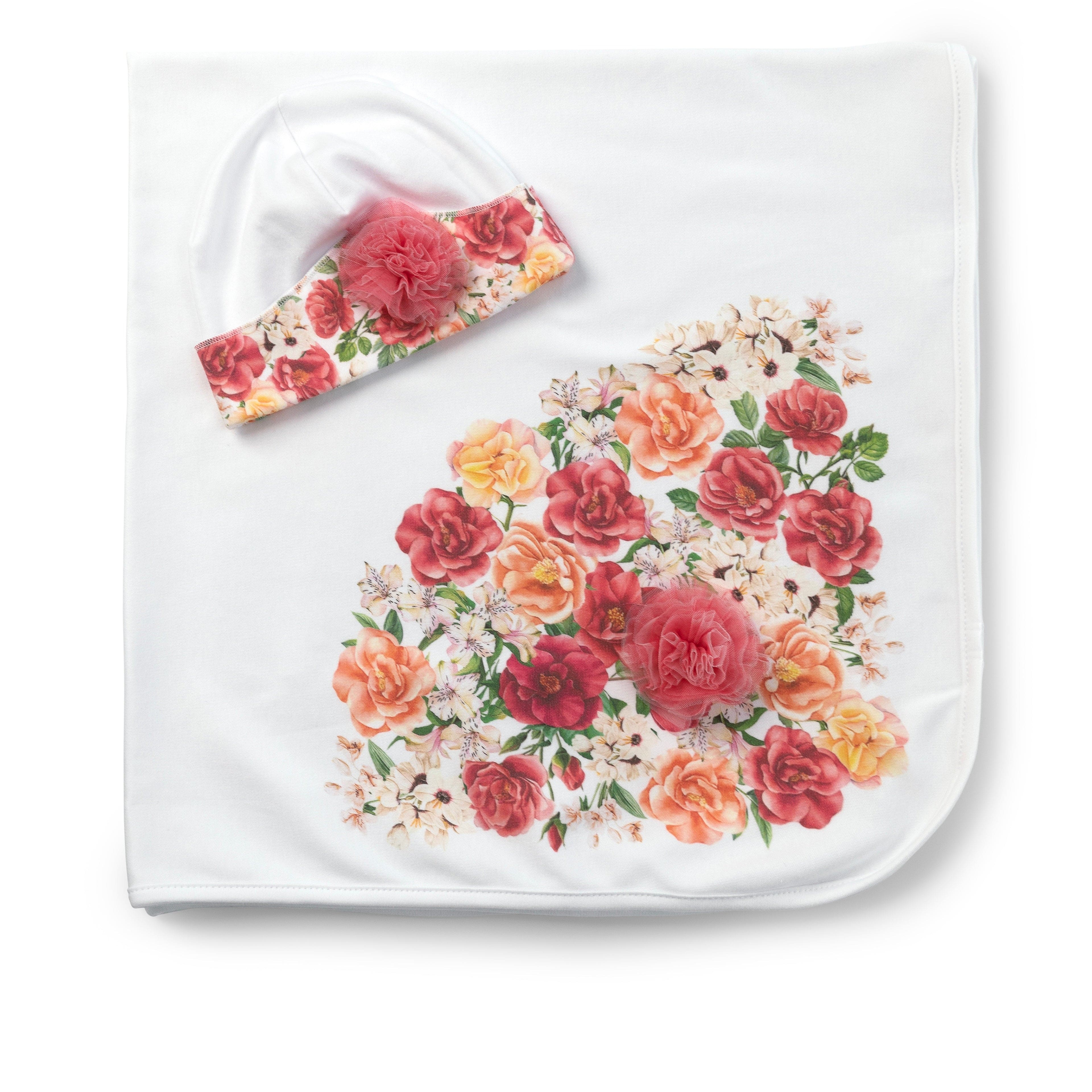 SOFIJA - Mirella Swaddle Blanket & Hat - Raspberry