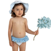 MEIA PATA - Flowers Print Bikini Bottoms - Blue