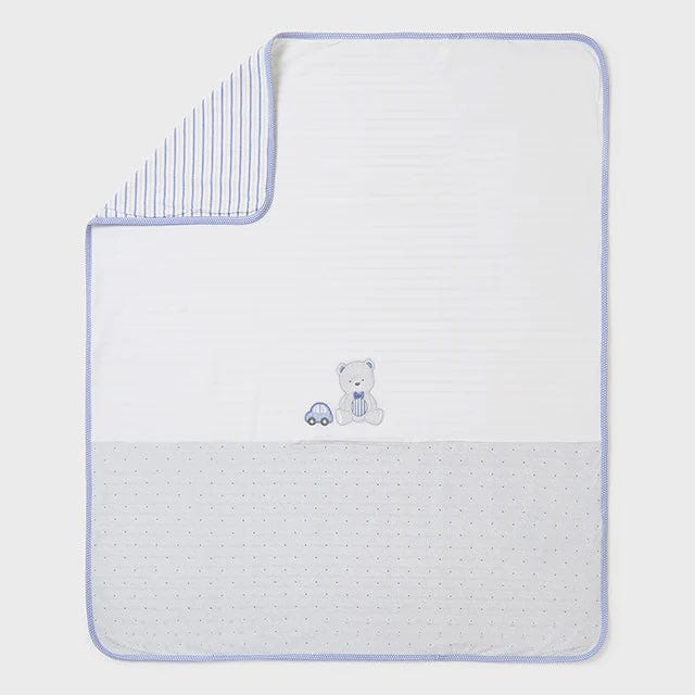 MAYORAL - Baby Bear & Car Blanket - Blue