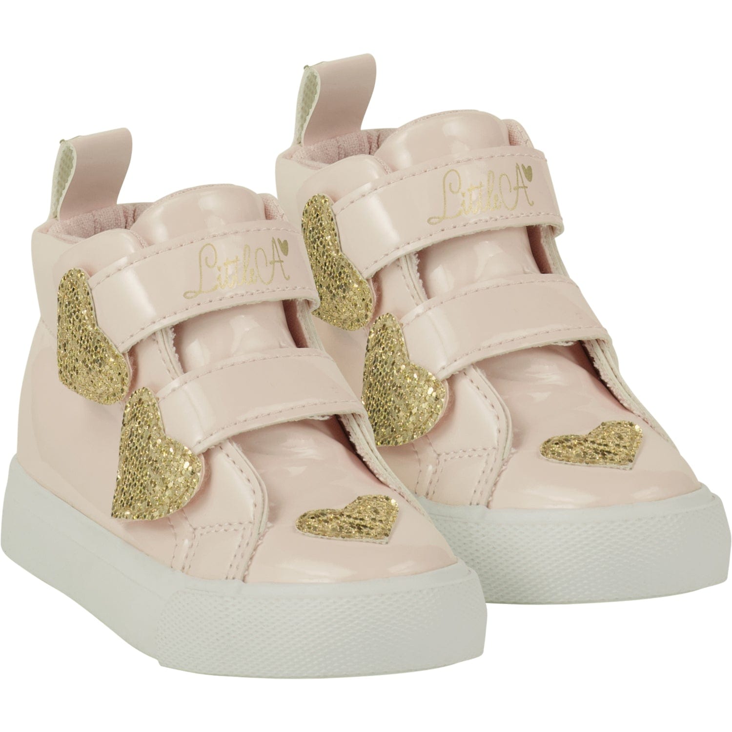 LITTLE A - As Good As Gold Hart Velcro Heart High Top - Pink