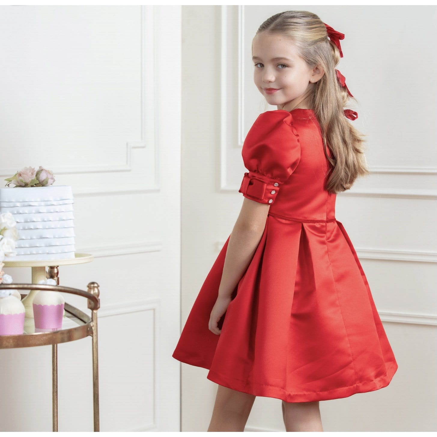 PATACHOU - Satin Party Dress - Red