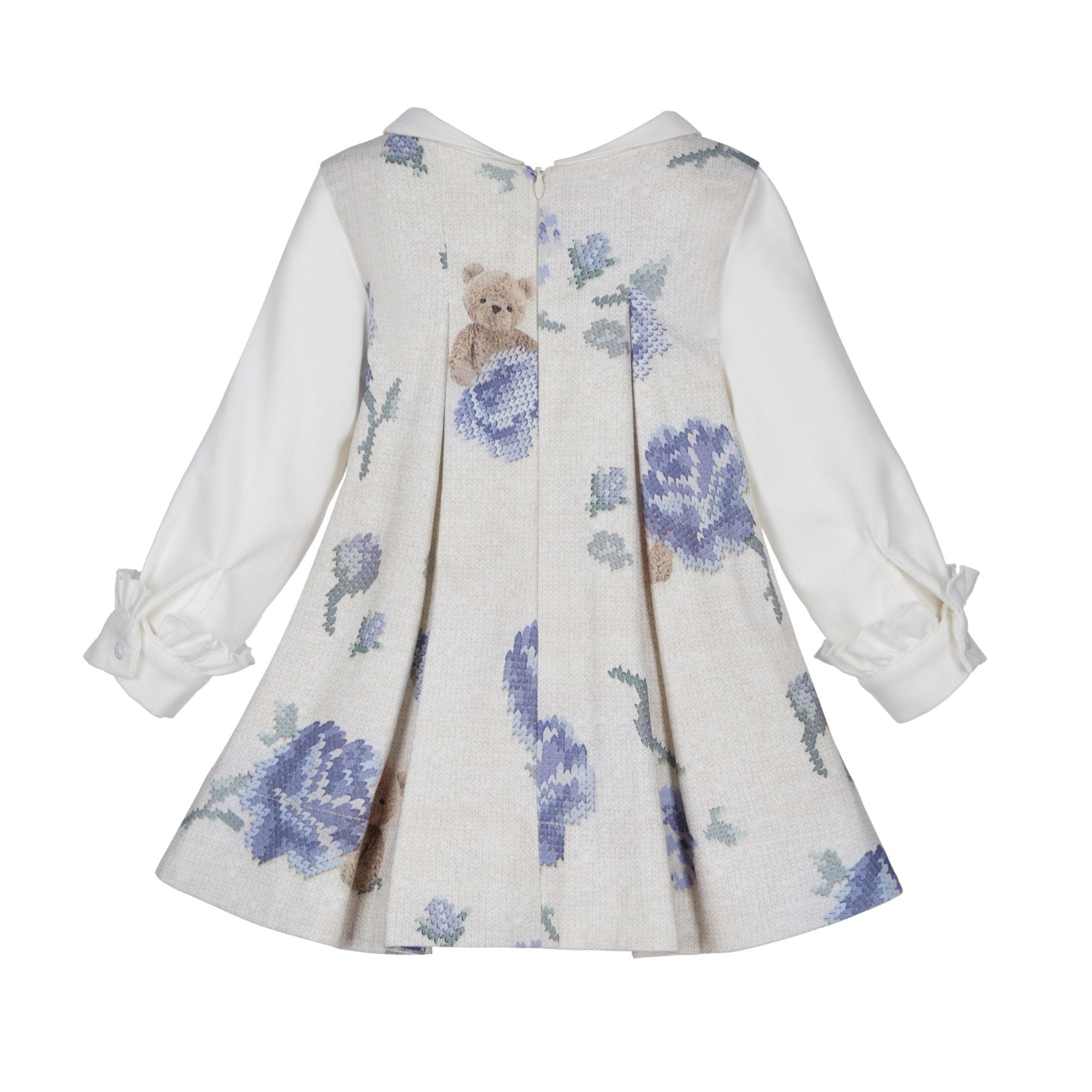 LAPIN HOUSE - Teddy Rose Peter Pan Collar Dress - Blue