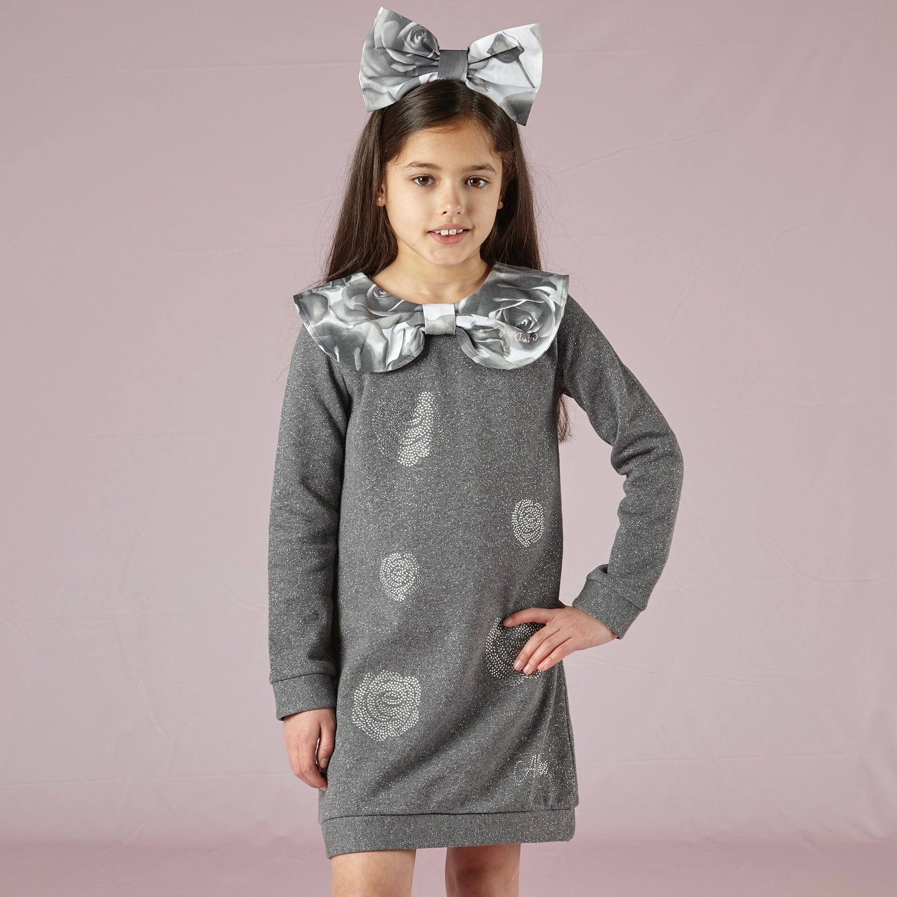 A DEE - Tanya Rose Collar Dress - Dark Grey