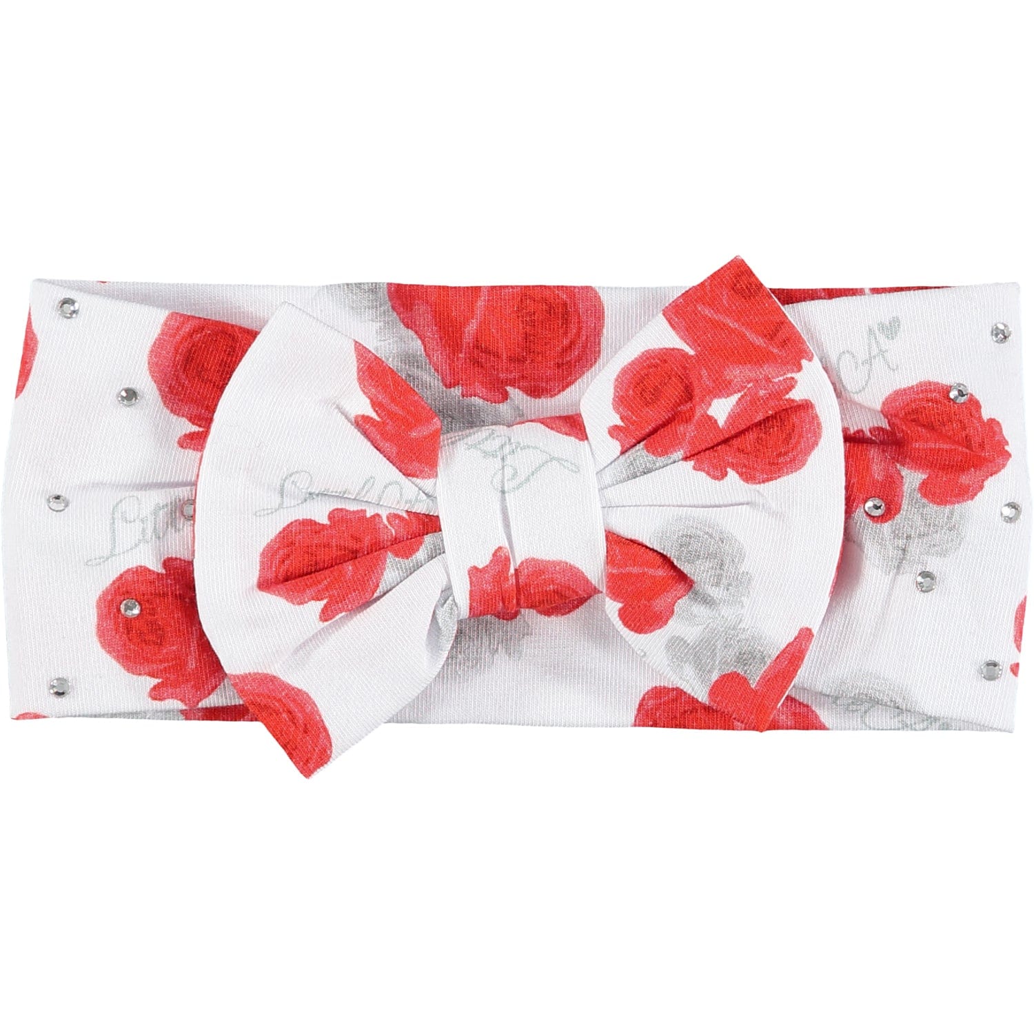LITTLE A - Feodora Rose Print Headband - White