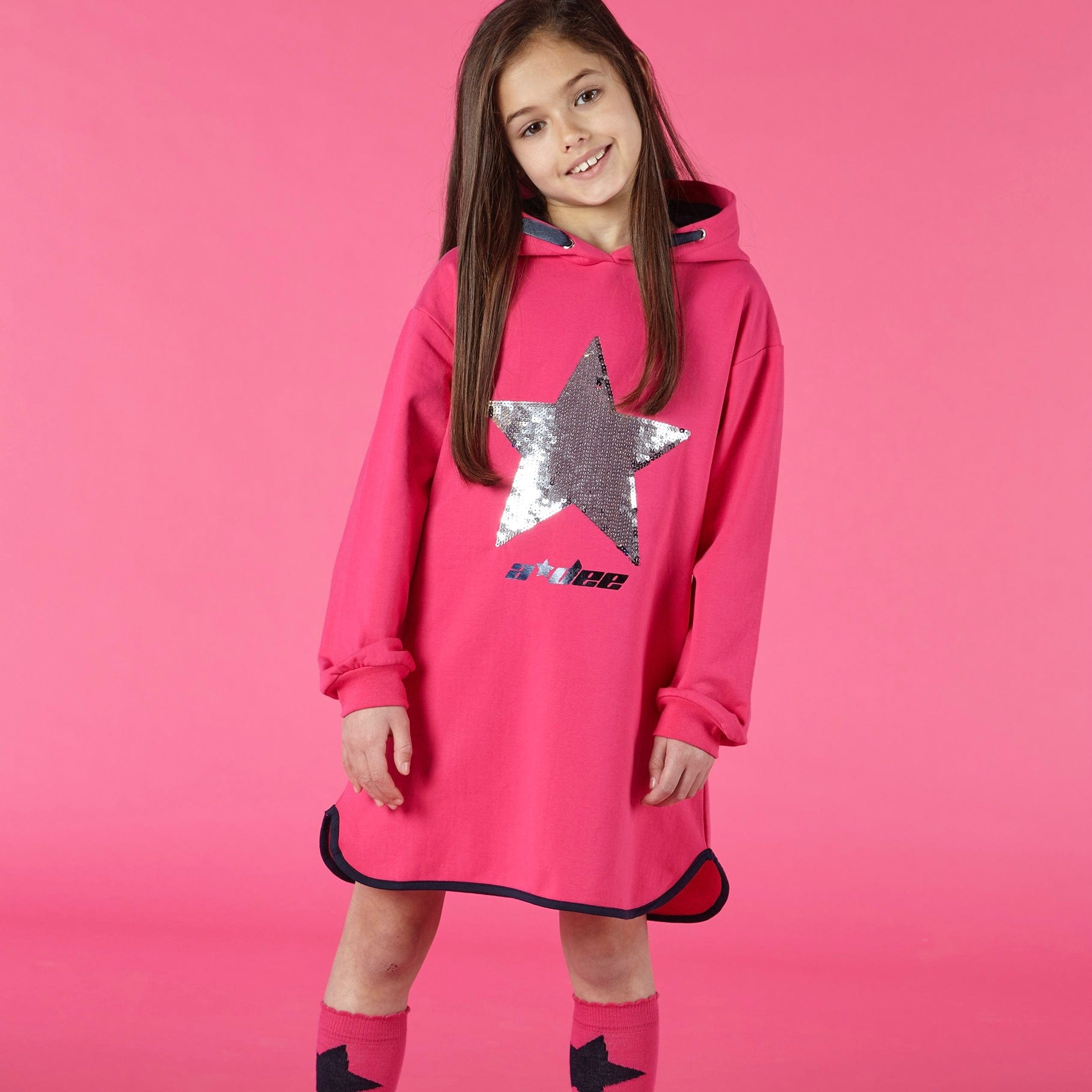 A DEE - Stormi Hoody Star Dress - Pink Glaze
