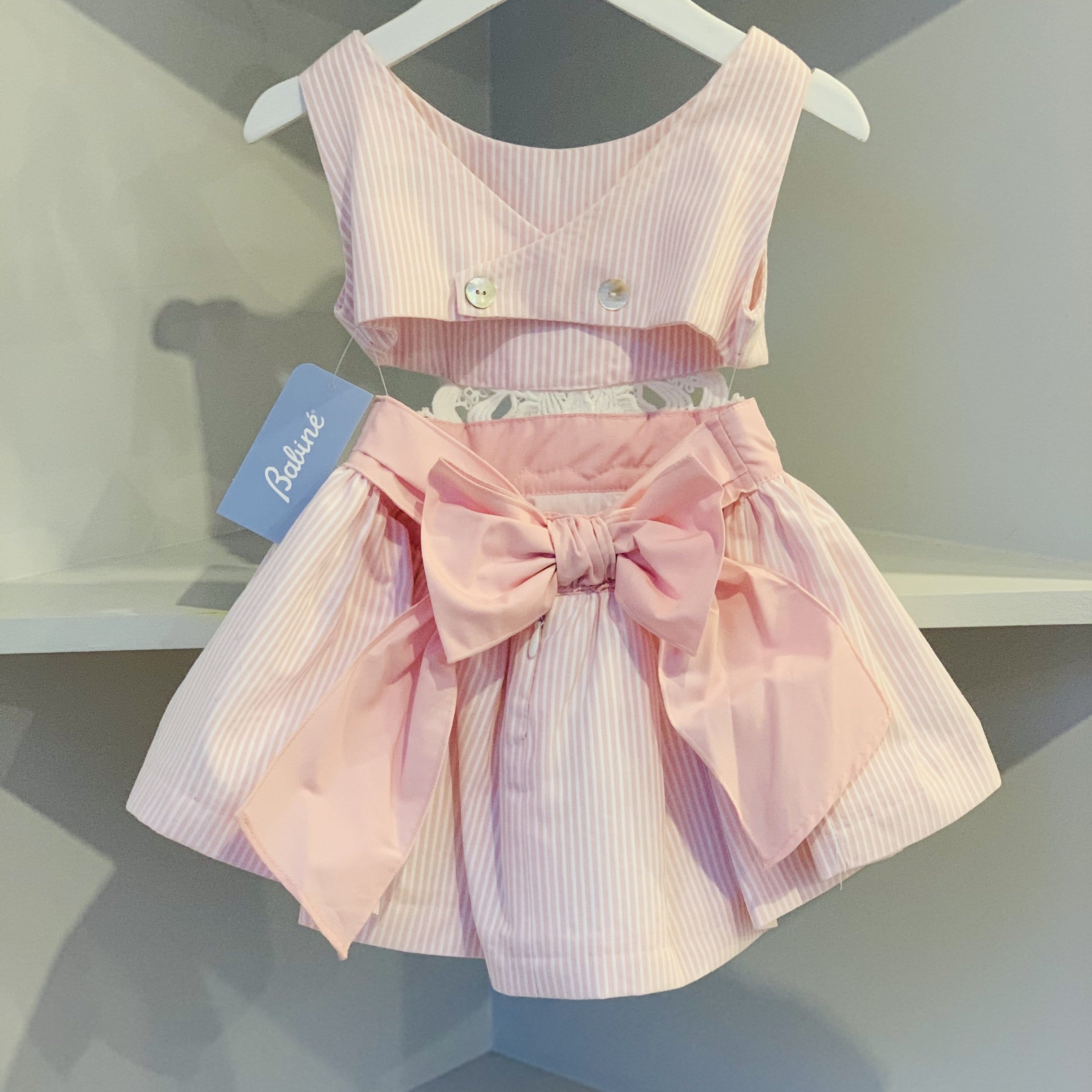 BABINE - Exclusive Stripe Cut Out Dress - Pink