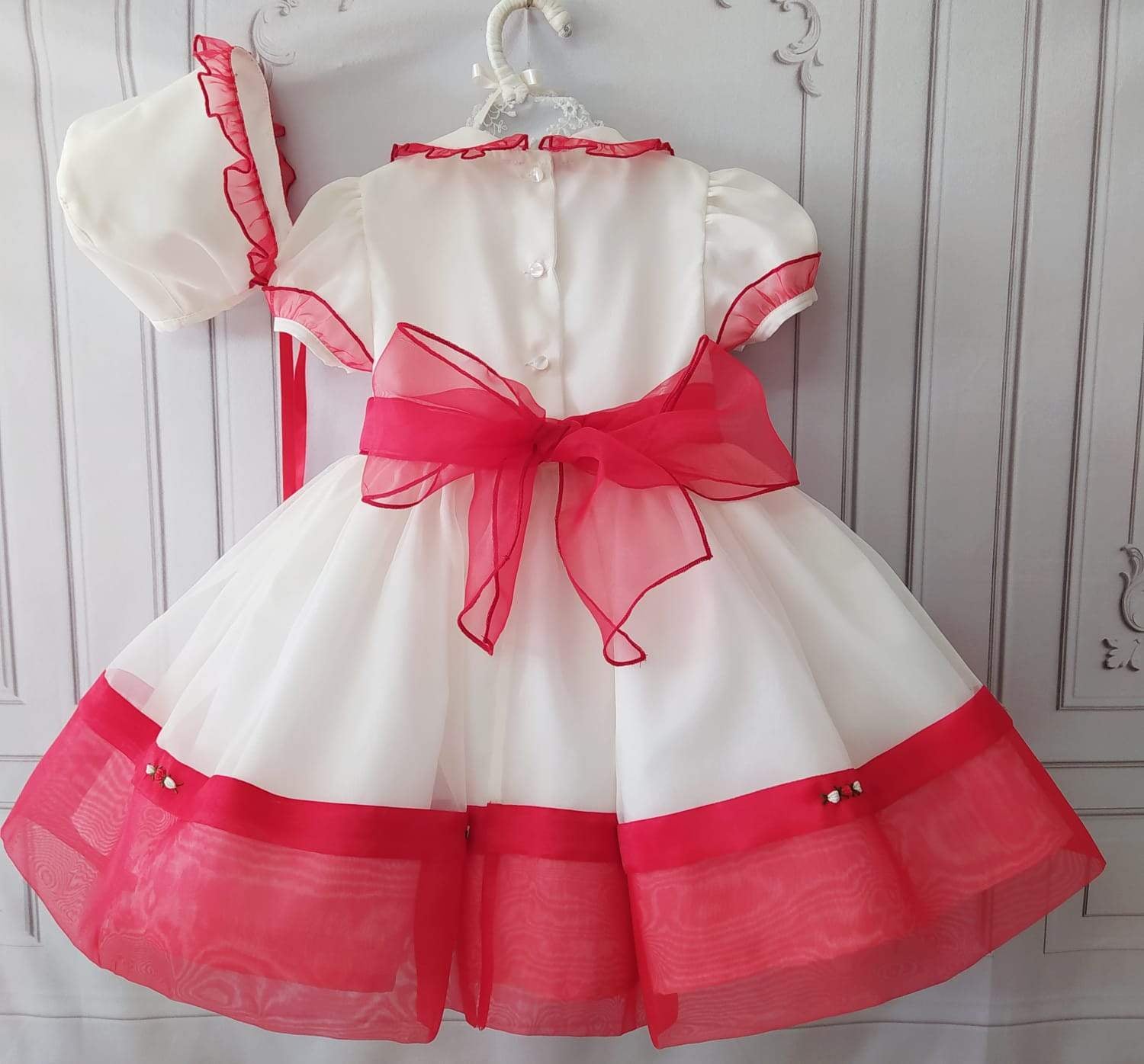 BLUEBELLS - Trixabelle Organza Dress & Bonnet - Cream