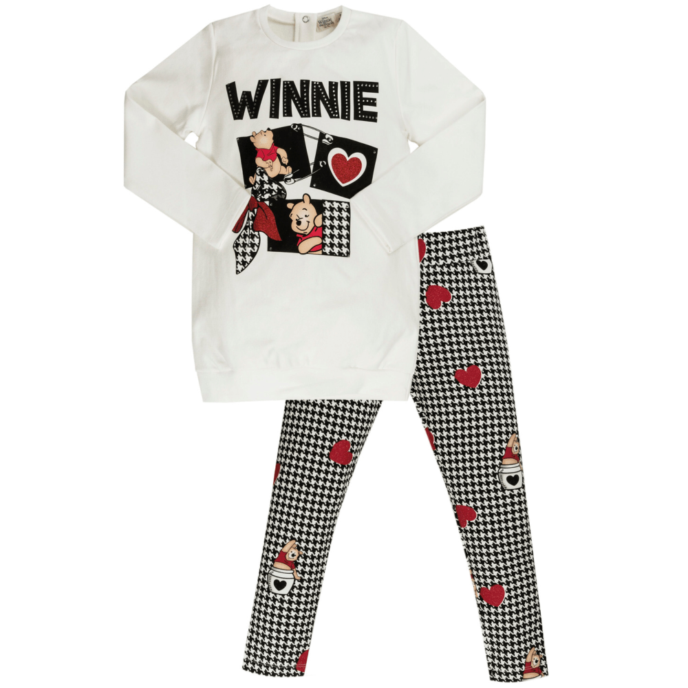 EMC - Disney Winnie The Pooh Dogtooth  Leggings Set - Cream