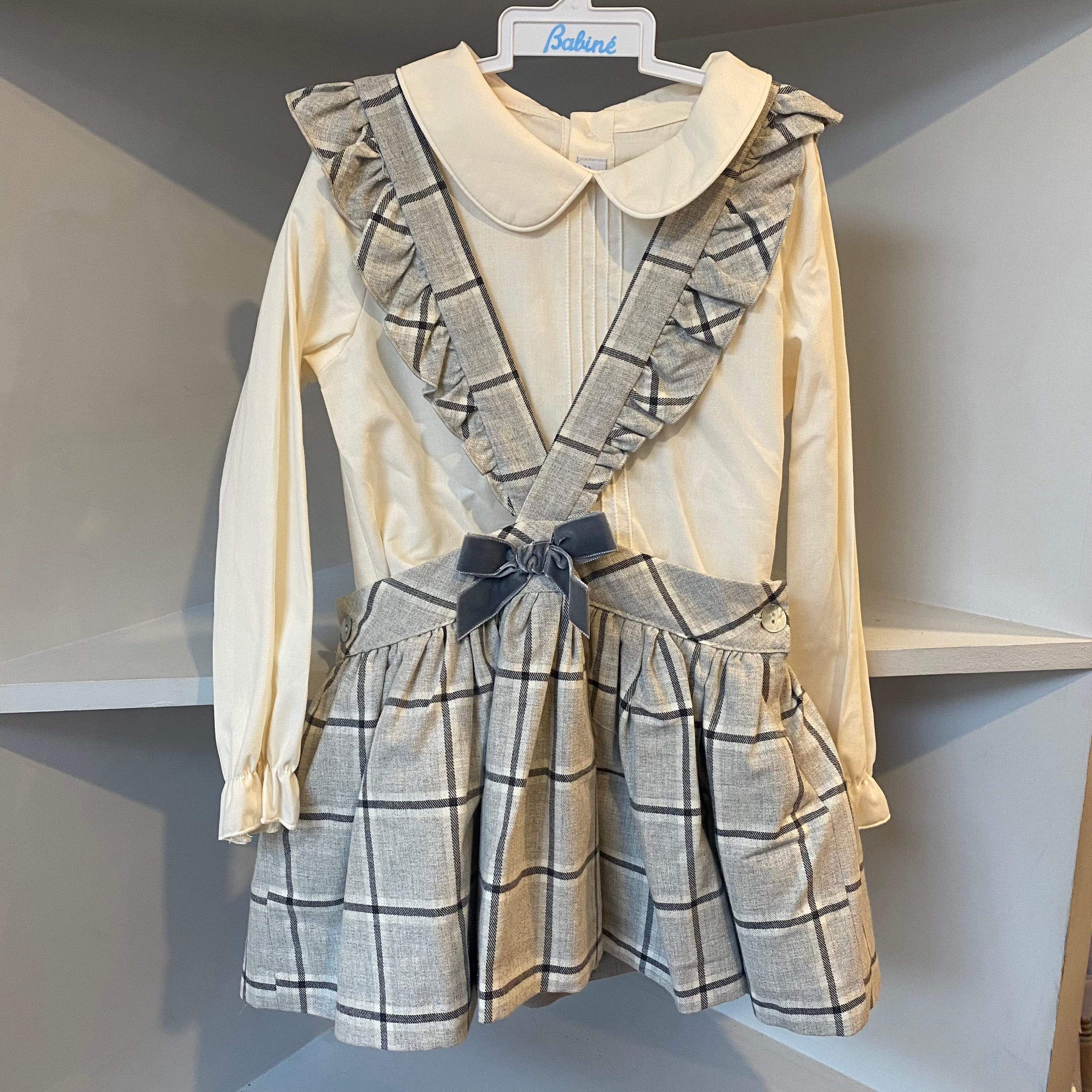 BABINE - Check Skirt Set - Grey