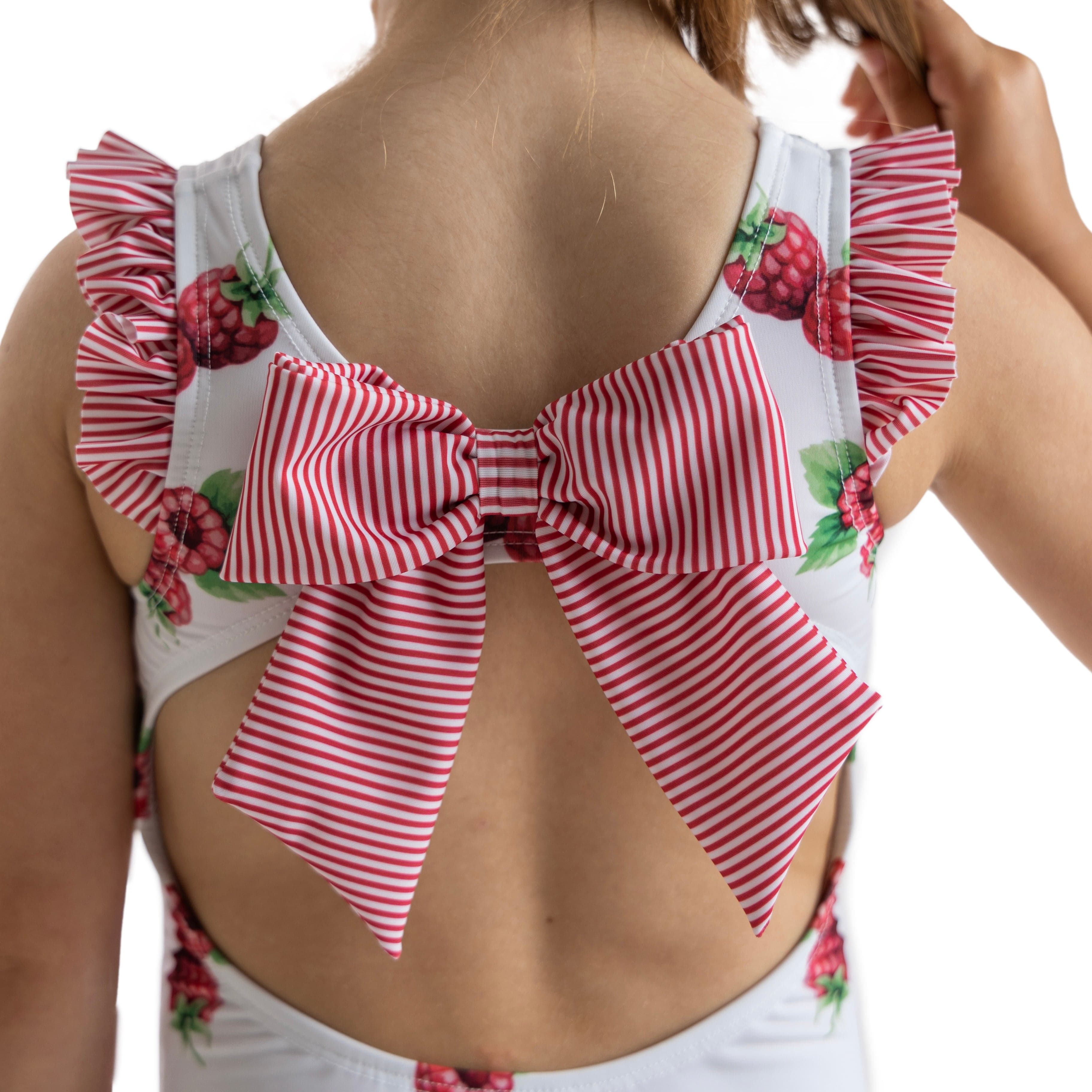 MEIA PATA - La Digue  Raspberries Print Swimsuit - Crimson