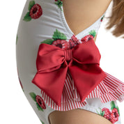 MEIA PATA - Marianne Raspberries Print Swimsuit - Crimson