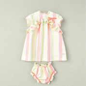 JOSE VARON - Neon Stripe Baby Dress