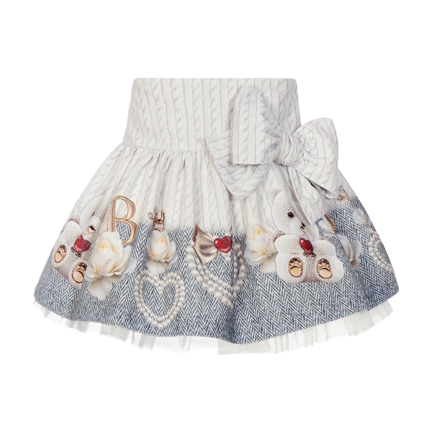 BALLOON CHIC - Teddy Bear Skirt Set - Grey