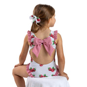 MEIA PATA - La Digue  Raspberries Print Swimsuit - Crimson