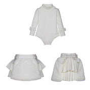 LAPIN HOUSE - Faux Fur Skirt Set - Cream