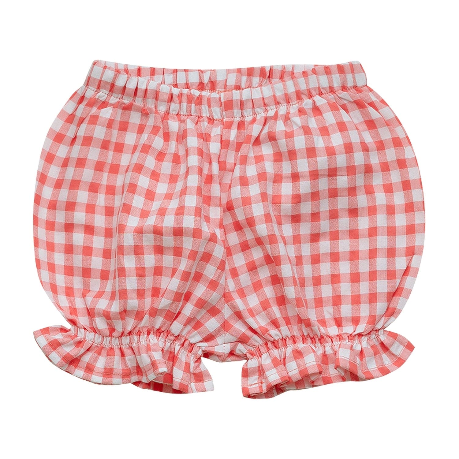 LITTLE A - Halo Pretty Polka Check Bloomer Set - Coral