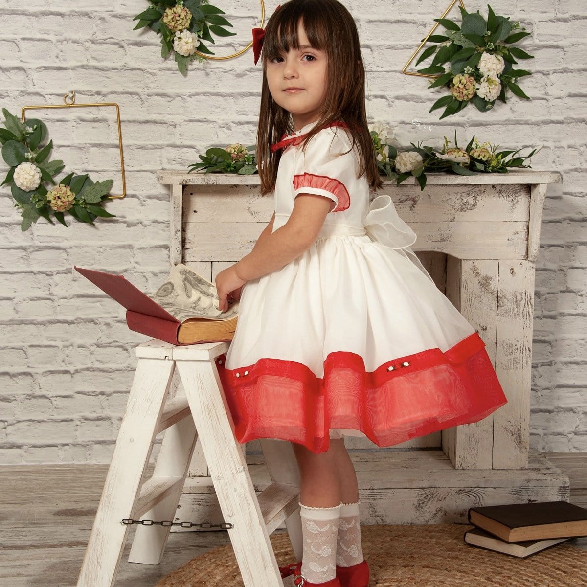 BLUEBELLS - Trixabelle Organza Dress & Bonnet - Cream