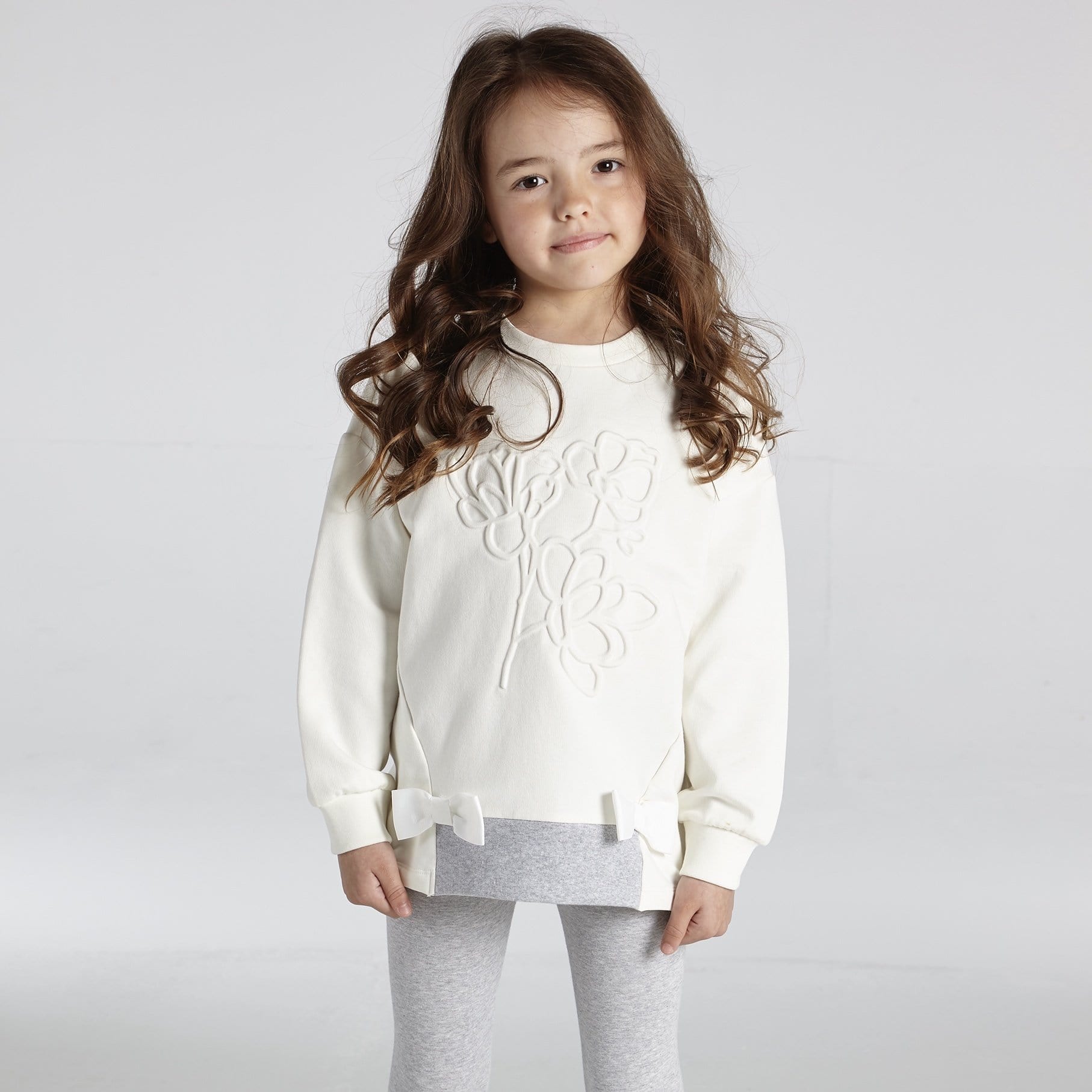 A DEE - Magnolia Embossed Legging Set - White