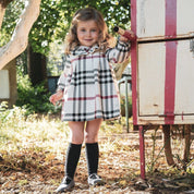JOSE VARON - Check Baby Dress - Cream