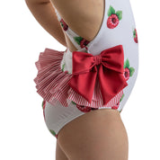 MEIA PATA - Marianne Raspberries Print Swimsuit - Crimson