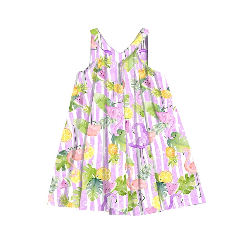 MAYORAL - Flamingo Stripe Dress - Lilac