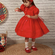 BLUEBELLS - Trixabelle Organza Dress - Red