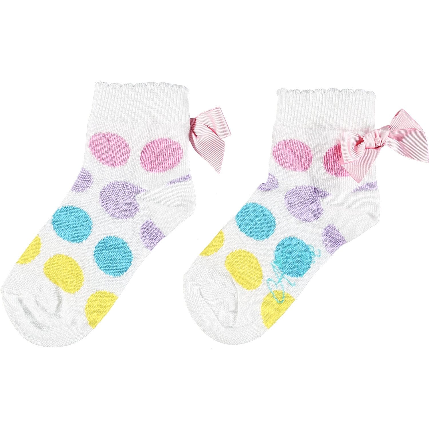 A Dee - Bow Polka Dot Ankle Socks