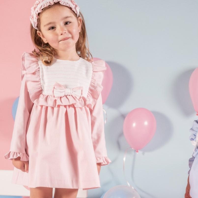 BABINE - Puffball Frill Bib Dress - Pink