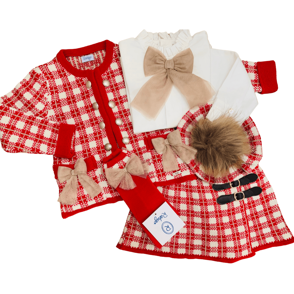 RAHIGO - Tartan Five Piece  Set - Red / Cream