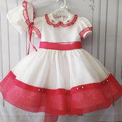 BLUEBELLS - Trixabelle Organza Dress & Bonnet - Cream