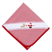 MAGNOLIA BABY - Rudolph & Santa Smocked Blanket - Red
